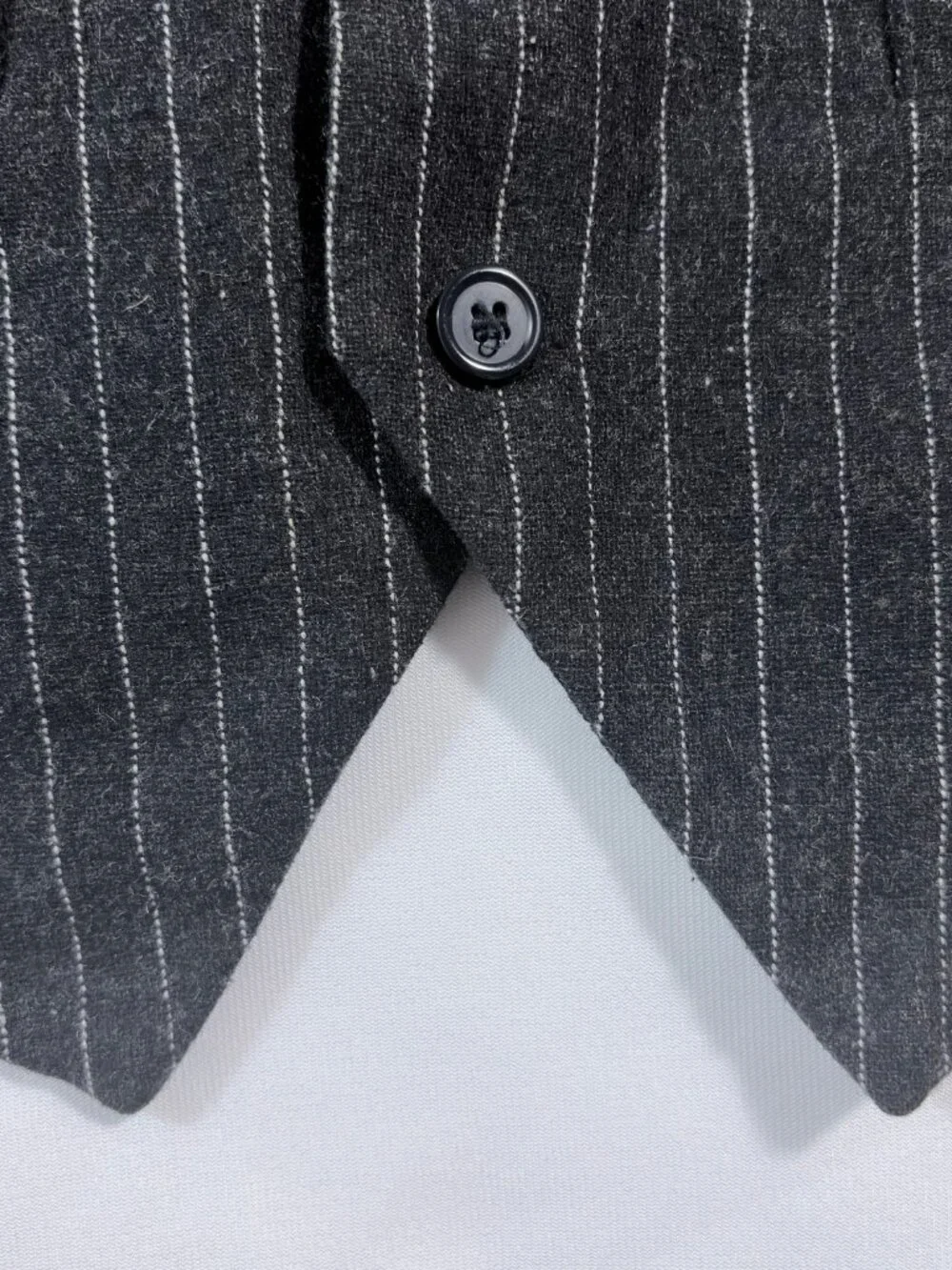 Heritage 1981 Wool Blend Pinstripe Suit Vest Adjustable Back Cinch Mens Size S